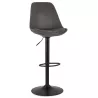 Tabouret de bar réglable rotatif en microfibre et pied métal noir MANIA (gris foncé)