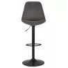 Tabouret de bar réglable rotatif en microfibre et pied métal noir MANIA (gris foncé)