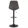 Tabouret de bar réglable rotatif en microfibre et pied métal noir MANIA (gris foncé)