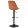 Tabouret de bar réglable rotatif en microfibre et pied métal noir MANIA (marron)