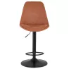 Tabouret de bar réglable rotatif en microfibre et pied métal noir MANIA (marron)