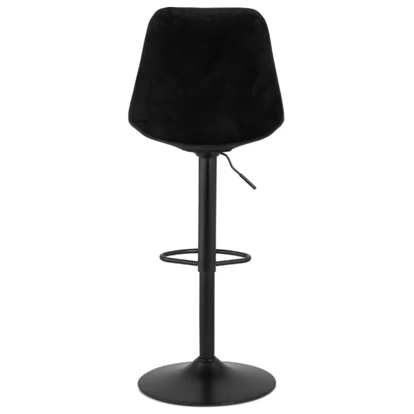 Tabouret de bar réglable rotatif et vintage et velours pied métal noir CARLO (noir)