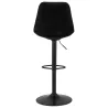 Tabouret de bar réglable rotatif et vintage et velours pied métal noir CARLO (noir)