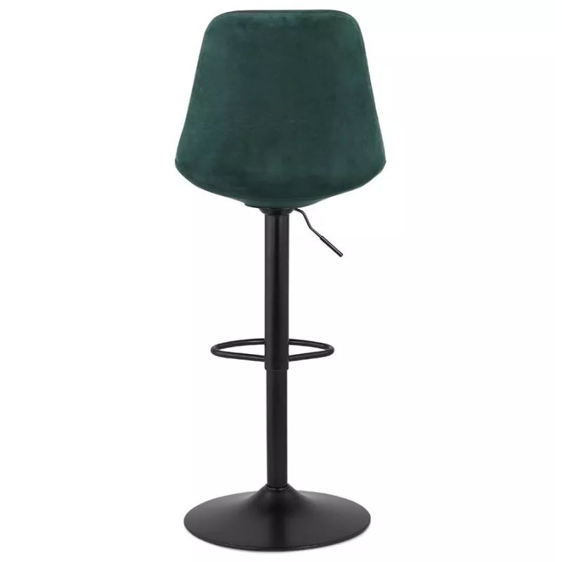 Sgabello da bar girevole e regolabile vintage CARLO e piede in metallo nero  velluto (verde)