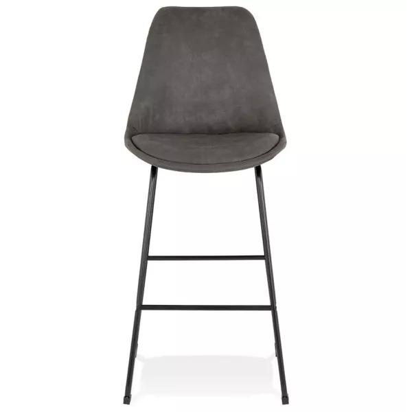 Tabouret de bar industriel pieds métal noir FANOU (gris foncé)