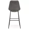 Tabouret de bar industriel pieds métal noir FANOU (gris foncé)