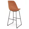 Tabouret de bar industriel pieds métal noir FANOU (marron)