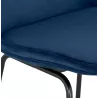 Tabouret de bar industriel en velours pieds métal noir MALIOU (bleu)