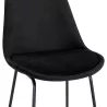 Tabouret de bar industriel en velours pieds métal noir BLAIRE (noir)