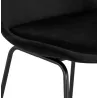 Tabouret de bar industriel en velours pieds métal noir BLAIRE (noir)