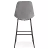 Tabouret de bar industriel en velours pieds métal noir MALIOU (gris)