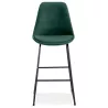 Tabouret de bar industriel en velours pieds métal noir MALIOU (vert)