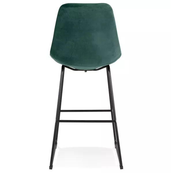 Tabouret de bar industriel en velours pieds métal noir MALIOU (vert)