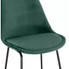 Tabouret de bar industriel en velours pieds métal noir MALIOU (vert)