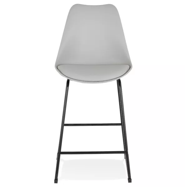 Tabouret snack mi-hauteur industriel pieds métal noir LYDON MINI (gris)