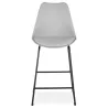 Tabouret snack mi-hauteur industriel pieds métal noir LYDON MINI (gris)