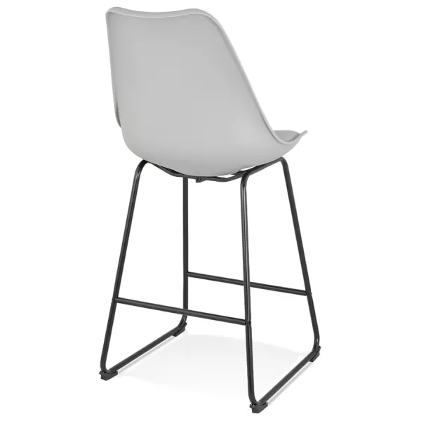 Tabouret snack mi-hauteur industriel pieds métal noir LYDON MINI (gris)