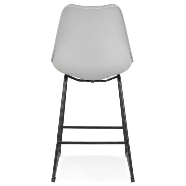 Tabouret snack mi-hauteur industriel pieds métal noir LYDON MINI (gris)