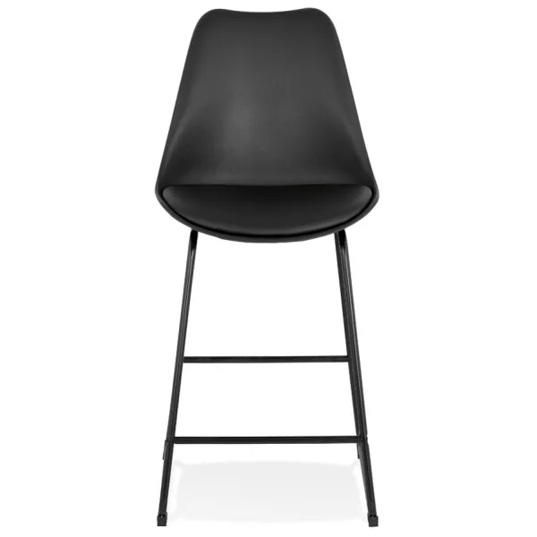 Tabouret snack mi-hauteur industriel pieds métal noir LYDON MINI (noir)