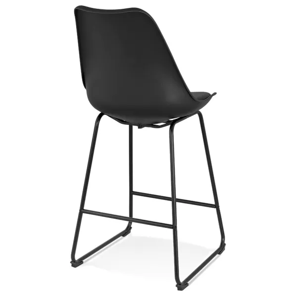 Tabouret snack mi-hauteur industriel pieds métal noir LYDON MINI (noir)