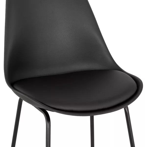 Tabouret snack mi-hauteur industriel pieds métal noir LYDON MINI (noir)