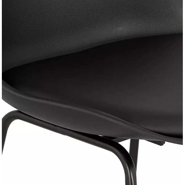 Tabouret snack mi-hauteur industriel pieds métal noir LYDON MINI (noir)