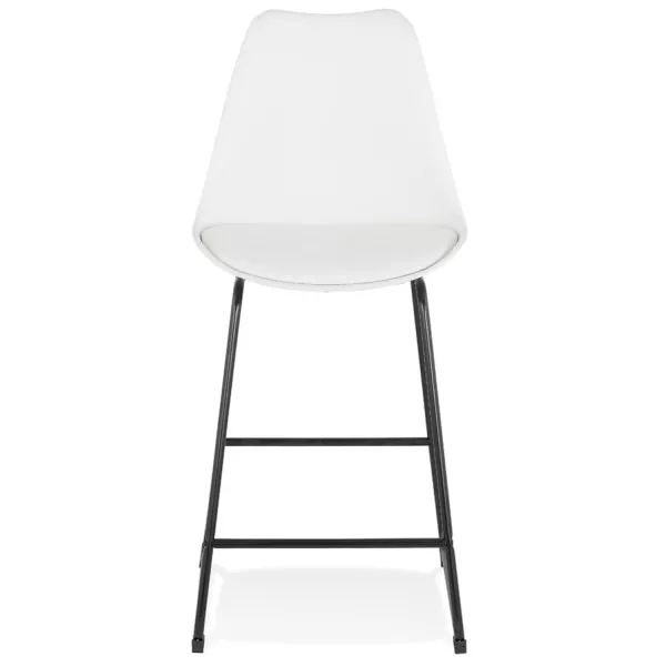 Tabouret snack mi-hauteur industriel pieds métal noir LYDON MINI (blanc)