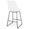 Tabouret snack mi-hauteur industriel pieds métal noir LYDON MINI (blanc)