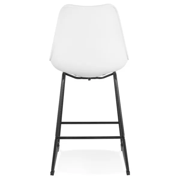 Tabouret snack mi-hauteur industriel pieds métal noir LYDON MINI (blanc)