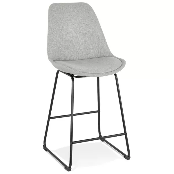 Tabouret snack mi-hauteur industriel pieds métal noir LYDON MINI (gris)