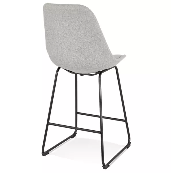 Tabouret snack mi-hauteur industriel pieds métal noir LYDON MINI (gris)