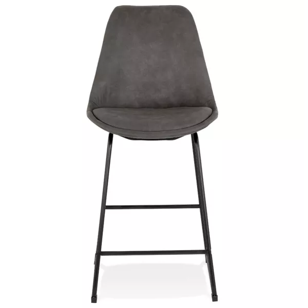 Tabouret snack mi-hauteur industriel pieds métal noir FANOU MINI (gris foncé)