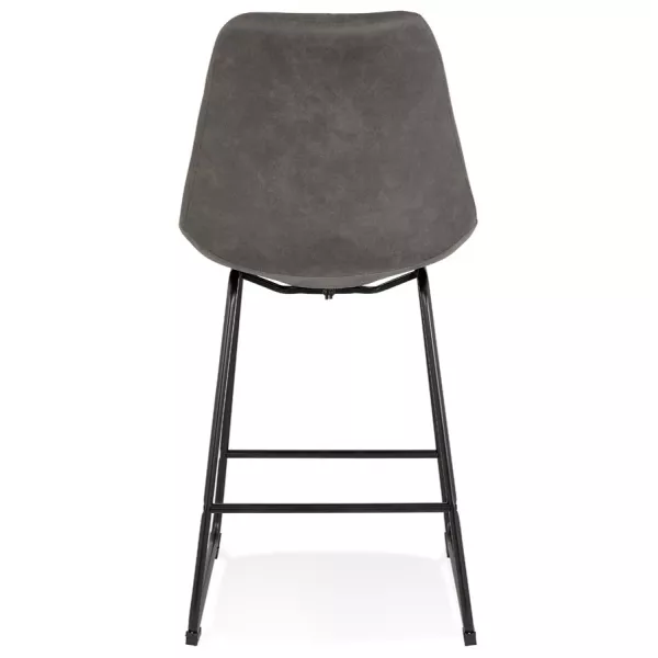 Tabouret snack mi-hauteur industriel pieds métal noir FANOU MINI (gris foncé)