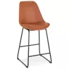 Tabouret snack mi-hauteur industriel pieds métal noir FANOU MINI (marron)