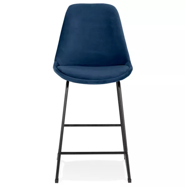 Tabouret snack mi-hauteur industriel pieds métal noir FANOU MINI (bleu)