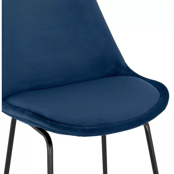 Tabouret snack mi-hauteur industriel pieds métal noir FANOU MINI (bleu)