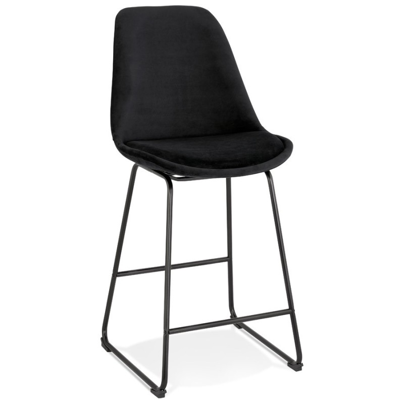 Tabouret snack mi-hauteur industriel pieds métal noir FANOU MINI (noir)