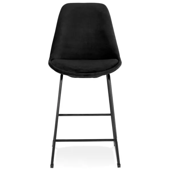 Tabouret snack mi-hauteur industriel pieds métal noir FANOU MINI (noir)