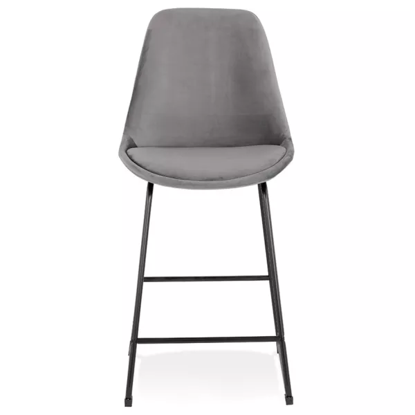 Tabouret snack mi-hauteur industriel pieds métal noir FANOU MINI (gris)