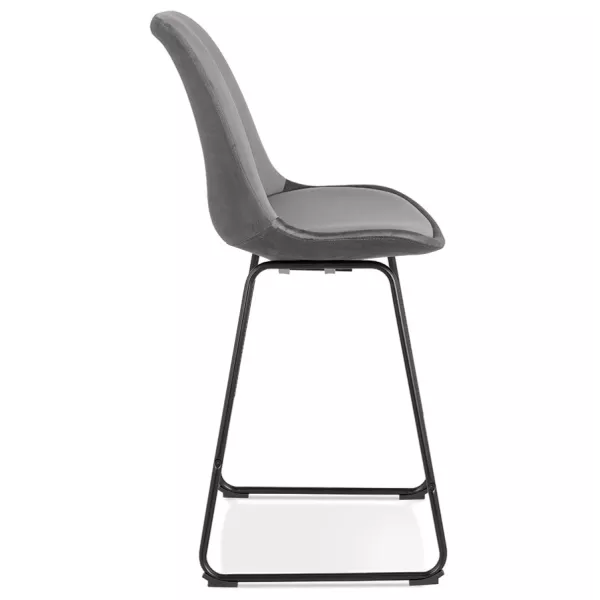 Tabouret snack mi-hauteur industriel pieds métal noir FANOU MINI (gris)