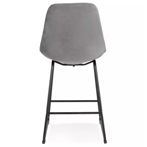 Tabouret snack mi-hauteur industriel pieds métal noir FANOU MINI (gris)