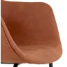 Tabouret de bar design avec accoudoirs en microfibre pieds métal noir TANOU (marron)