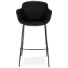 Tabouret de bar design avec accoudoirs en tissu pieds métal noir PONZA (noir)