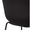 Tabouret de bar design avec accoudoirs en tissu pieds métal noir PONZA (noir)