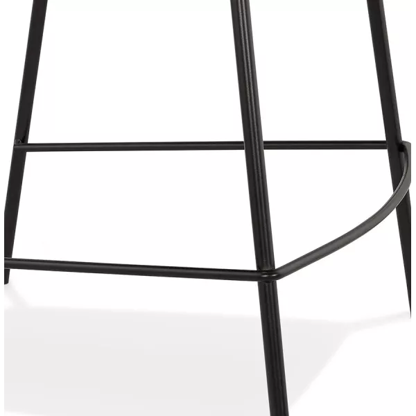 Tabouret de bar design avec accoudoirs en tissu pieds métal noir PONZA (noir)