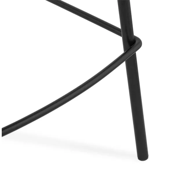 Tabouret de bar design avec accoudoirs en tissu pieds métal noir PONZA (noir)