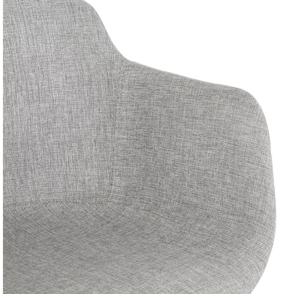 Tabouret de bar design avec accoudoirs en tissu pieds métal noir PONZA (gris)