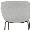 Tabouret de bar design avec accoudoirs en tissu pieds métal noir PONZA (gris)