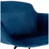 Tabouret de bar design avec accoudoirs en velours pieds métal noir CALOI (bleu)