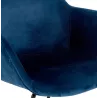 Tabouret de bar design avec accoudoirs en velours pieds métal noir CALOI (bleu)